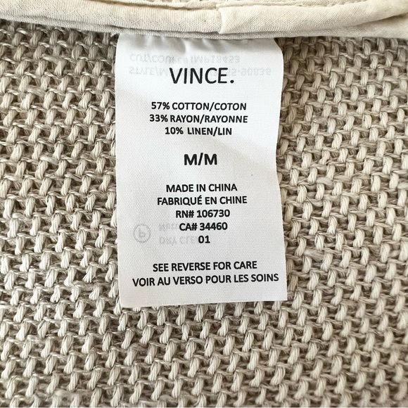 VINCE. Belted Soft Tweed Cotton-Blend Robe Jacket in Cream Beige • Blogger Fav! - Picture 13 of 13